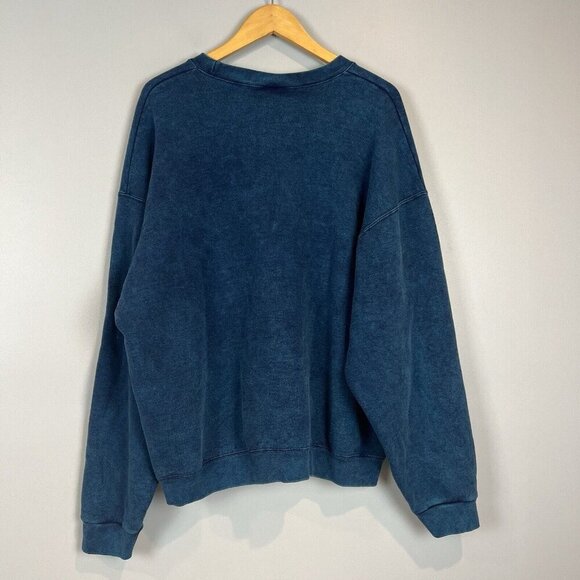 Vintage 90s Blue Sweatshirt with Embossed Lizard Size 2XL Southwestern Unisex - Picture 6 of 9